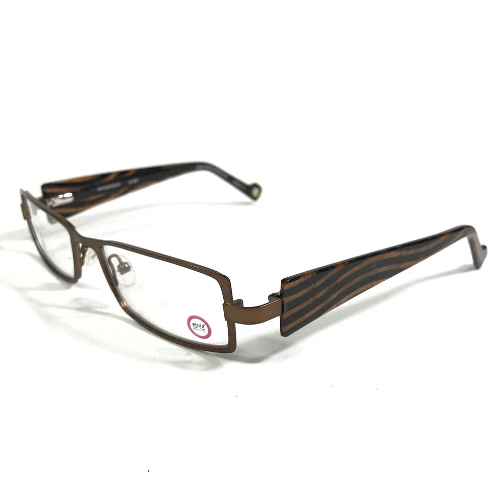 Etnia Eyeglasses Frames MOGADISCIO col.BR Brown Rectangular Full Rim 50-18-135